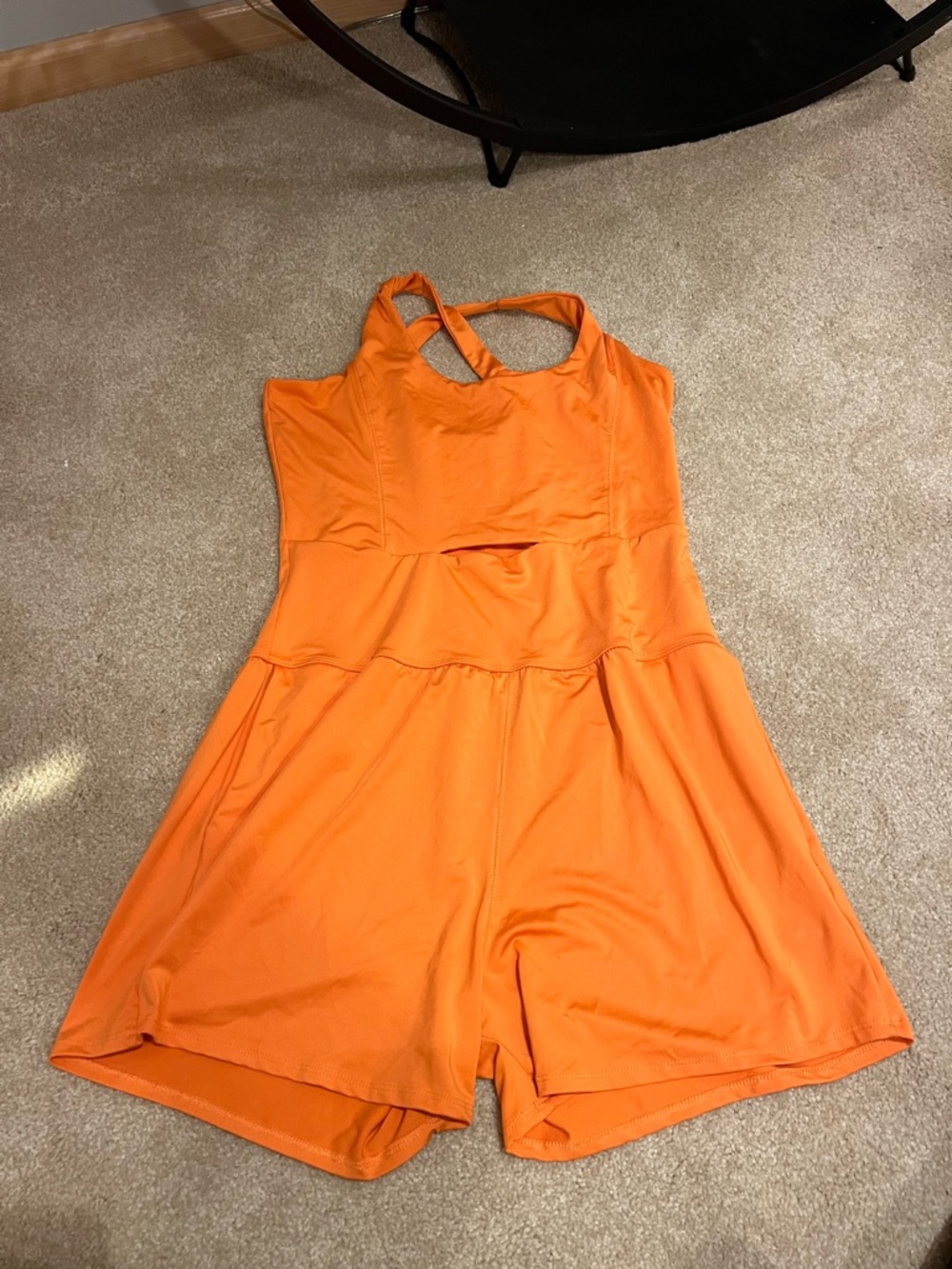 Bright Orange Halter Romper